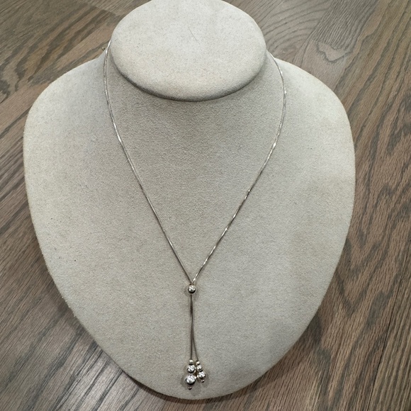 Source Unknown Jewelry - Sterling Silver adjustable dangle necklace. Made in Italy